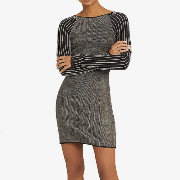 Reiss Metallic Stripe Long Sleeve Dress size L NWT - Picture 10 of 10
